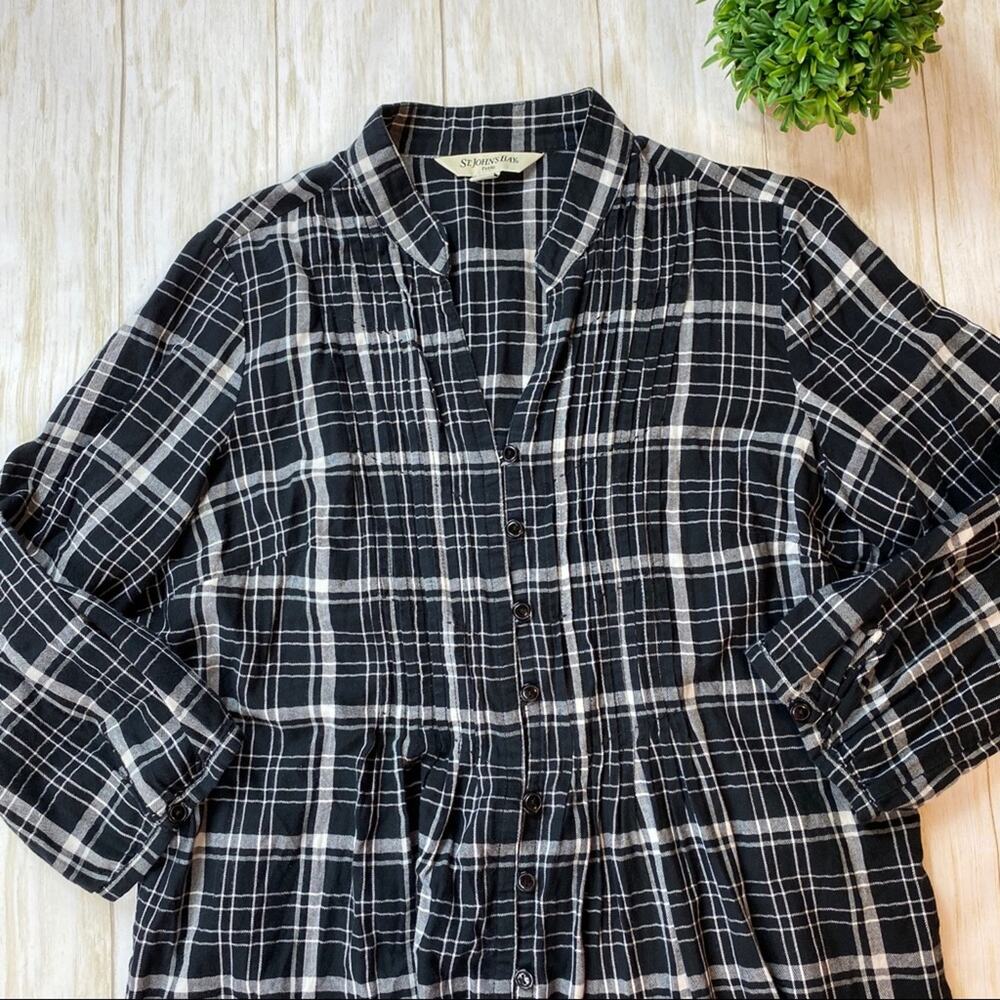 St. John’s Bay Petite Plaid Button Down Blouse - Picture 8 of 16